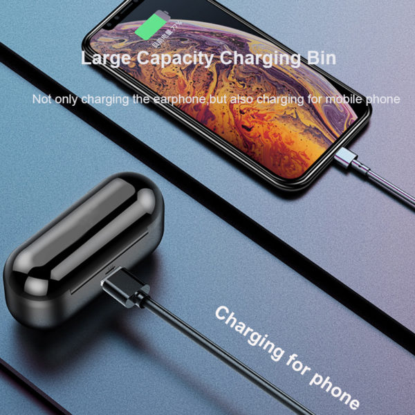 TWS V5.0 Bluetooth Earphone 8D Stereo Wireless Headphones Sport Wireless Earphones with LED 2000 mAh Charging Bin Phone Holder - Image 4