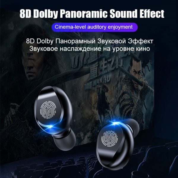 TWS V5.0 Bluetooth Earphone 8D Stereo Wireless Headphones Sport Wireless Earphones with LED 2000 mAh Charging Bin Phone Holder - Image 3