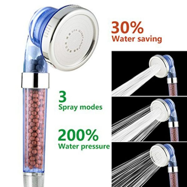 ZhangJi 3 Modes Bath Shower Adjustable Jetting Shower Head High Pressure Saving water Bathroom Anion Filter Shower SPA Nozzle - Image 4