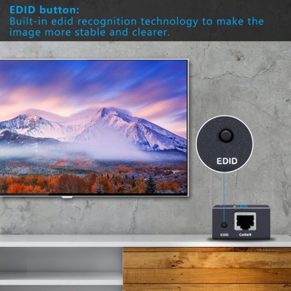 60M HDMI Extender 1080p 3D HDMI Transmitter Receiver over Cat 5e/6 RJ45 Ethernet Converter US EU Plug - Image 4