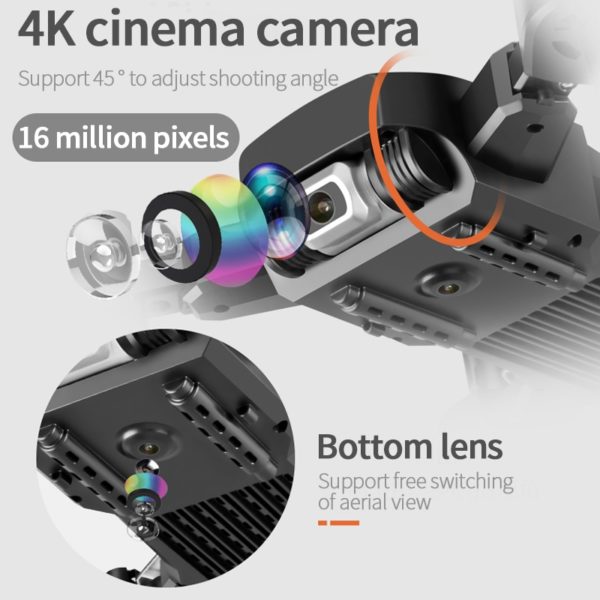 4k HD Wide Angle Camera 1080P WiFi Drone Dual Camera Quadcopter