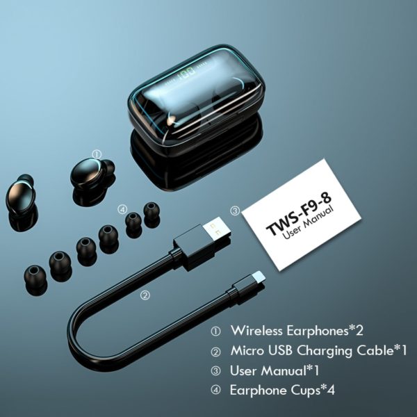 TWS Bluetooth 5.0 Earphones 2200mAh Charging Box Wireless Headphone 9D Stereo Sports Waterproof Earbuds Headsets With Microphone - Image 6
