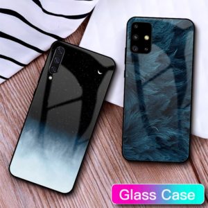 Tempered Glass Case For Samsung Galaxy A50 Feather Print Cover For Samsung Galaxy A51 A71 S20 M31 A31 A41 S9 A70 A51 Case S8 S10