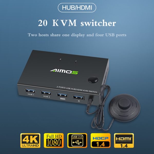 HDMI/USB KVM Switch Box 2-computers switch