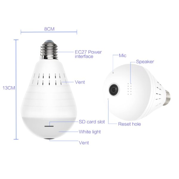 Mini IP Camera 360 Degree LED Light