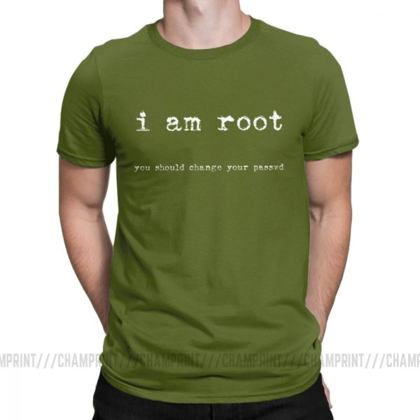 I Am Root T Shirts for Men Cotton