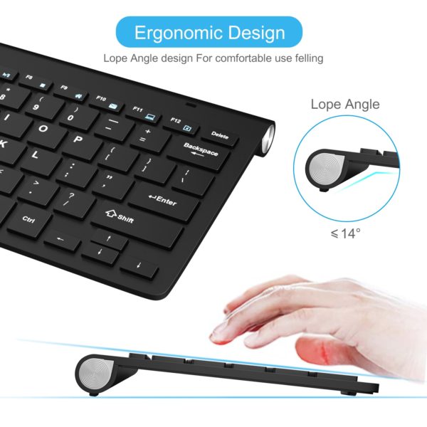 Slim Wireless Keyboard and Mouse 2.4G USB Mini