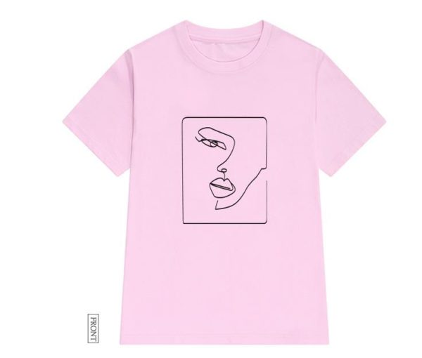 face abstract simple Women tshirt
