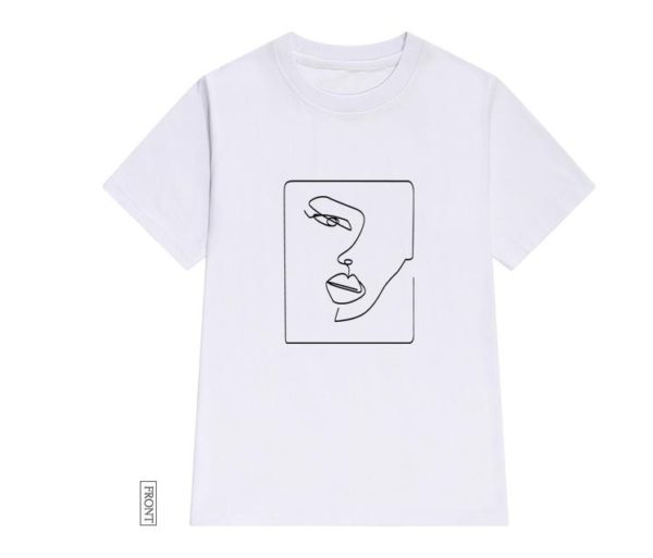 face abstract simple Women tshirt