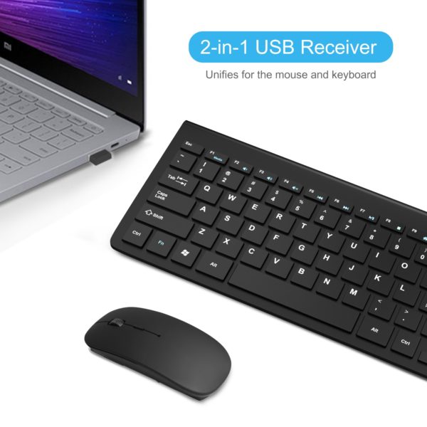 Slim Wireless Keyboard and Mouse 2.4G USB Mini