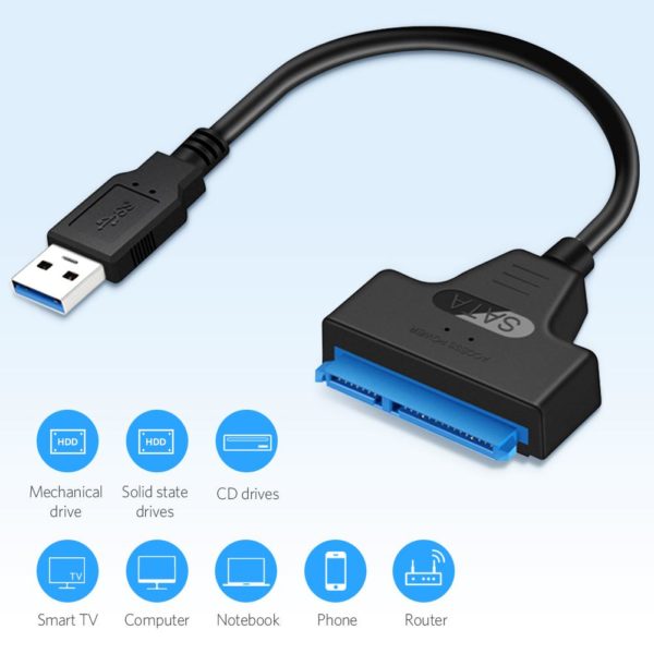 USB 3.0 to SATA3+22pin Hard Disk Cable Adapter