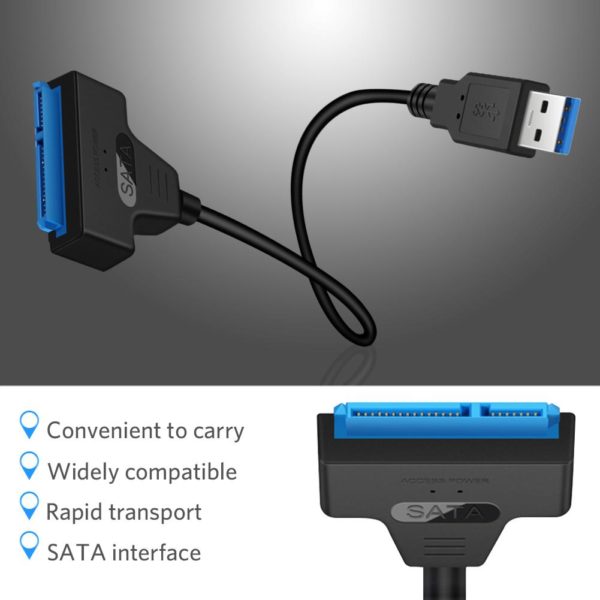 USB 3.0 to SATA3+22pin Hard Disk Cable Adapter