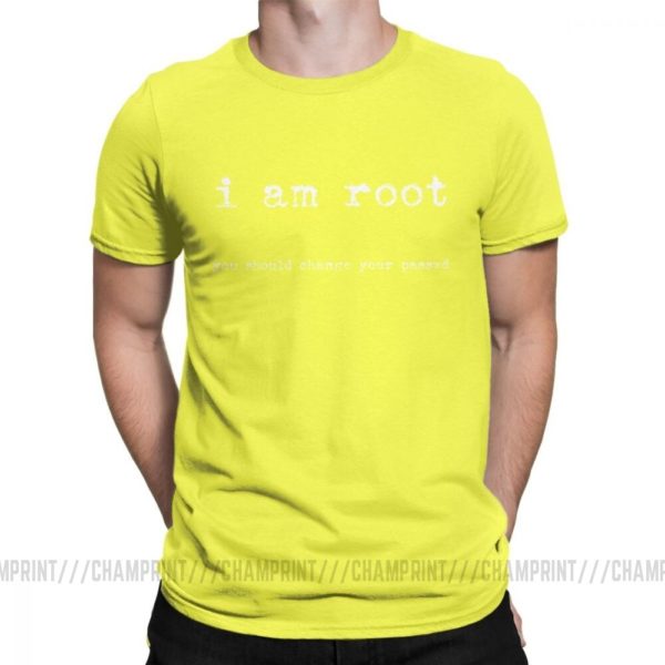 I Am Root T Shirts for Men Cotton