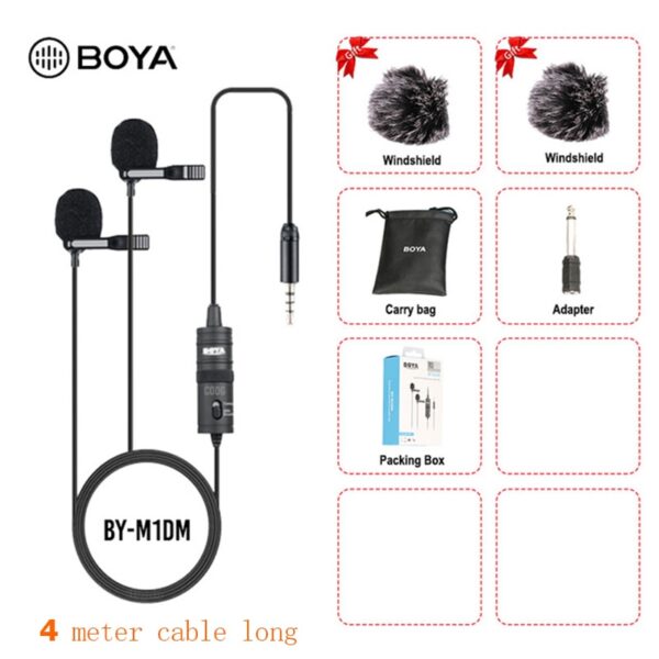 BOYA BY-M1 6m Clip-on Microphone for mobile phones or DSLR cameras