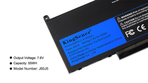 J60J5 Replacement Laptop Battery For Dell Latitude E7270 E7470 J60J5 R1V85 MC34Y 242WD 7.6V 55Wh