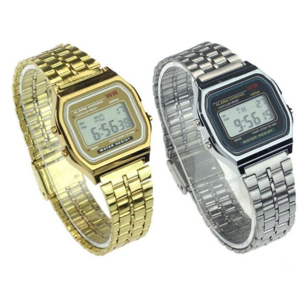 LED Electronic Watch WR F91W Steel Belt A159 Harajuku Style Fashion Watch Multi-function Electronic Watch - Image 3