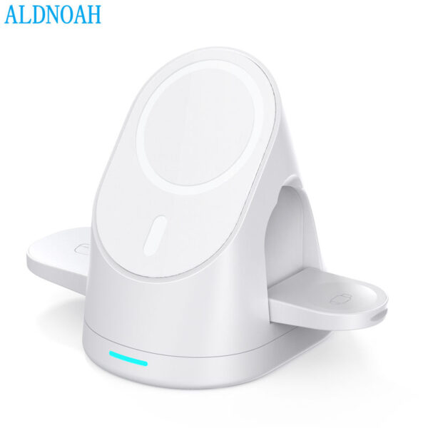 Folding Magnetic Suction Wireless Charger Three-in-One" convenient charging solution for Apple 14 mobile phone, 8th generation watch, and earphones - Image 5