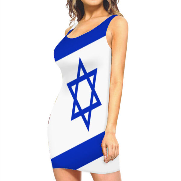 Tilted Israel Flag Women's Full Length Tank Top