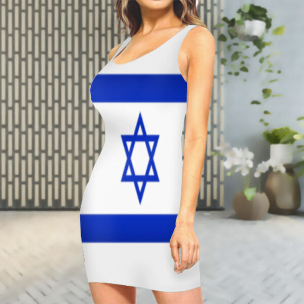 Israel Flag Women's Full Length Tank Top - Image 2