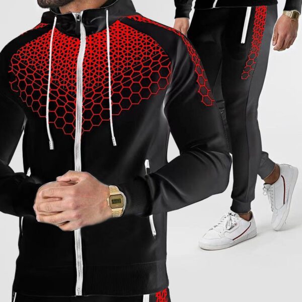 New European And American Hooded Sportswear Men's Jacket Casual Trousers Suit - Image 12