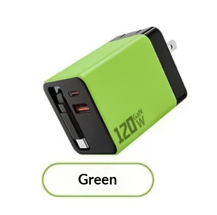 120W GaN Fast Charger With Built-in Retractable Cable - Image 6