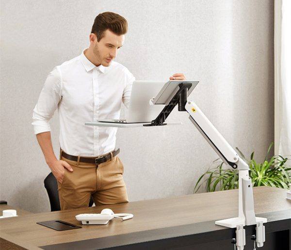 F80 Dual Screen Telescopic Rotating Lifting Monitor Stand - Image 7