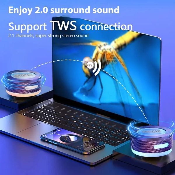 Small Wireless Bone Conduction Speakers Bluetooth Vibration Speaker With Color LED Light Portable Surface Adsorption Speaker - Image 4