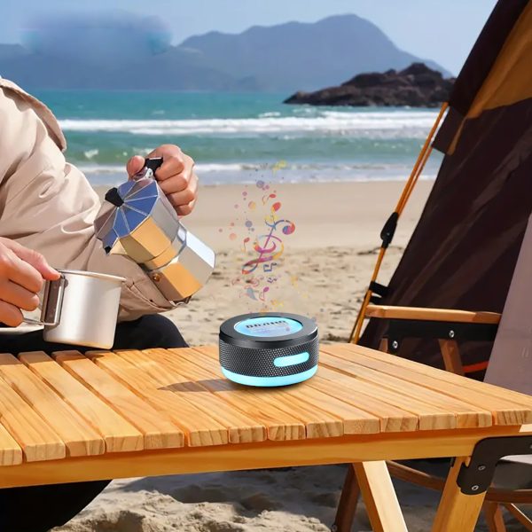 Small Wireless Bone Conduction Speakers Bluetooth Vibration Speaker With Color LED Light Portable Surface Adsorption Speaker - Image 5