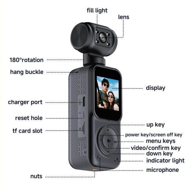 Panoramic Sports Camera Handheld DV Outdoor HD 4K Dual Lens - Image 2